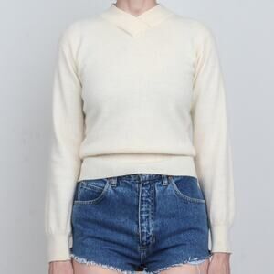 Vintage Ivory Lambswool/Angora Sweater S